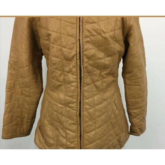 Marcia Tan Leather Moto Jacket - Picture 4 of 8